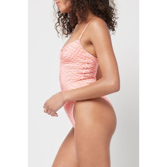 L*Space Printed Shimmer Roxanne One Piece in heat waves New Swimsuit - Picture 10 of 11
